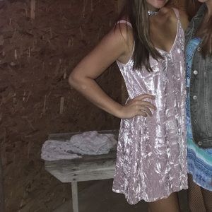 Crushed velvet party dress